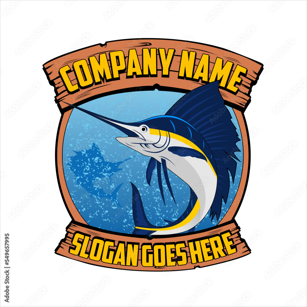 Blue Marlin Logo. Unique and fresh Blue marlin Vector and logo template