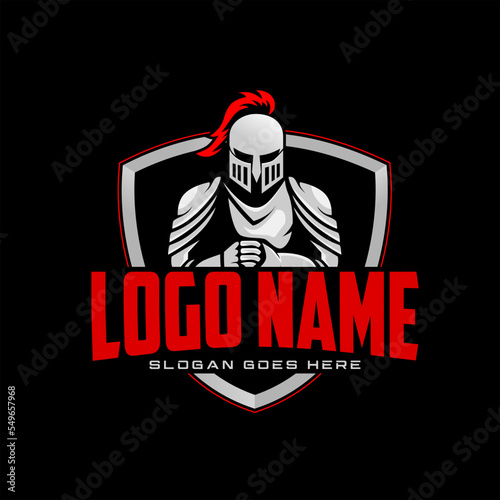 The Warrior Knights Logo Mascot Vector Illustration