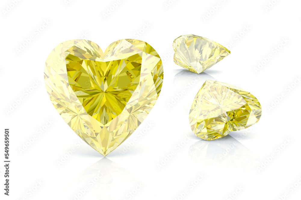 Fototapeta premium Beautiful gems on a white background , 3D rendering