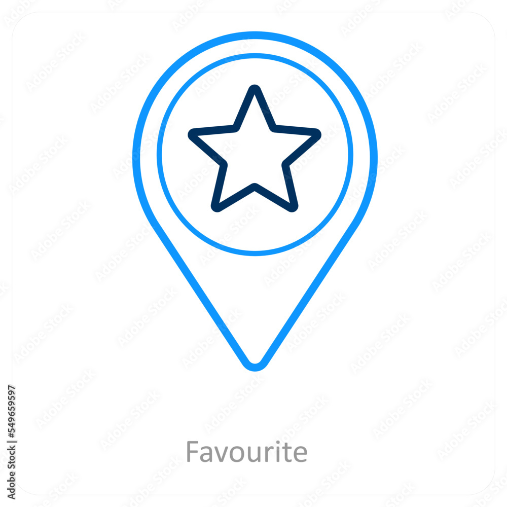 Favorite and location icon concept Favorite and location icon concept