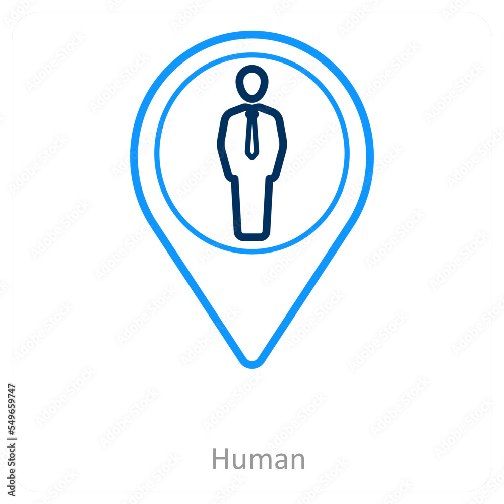 Human and location icon concept Human and location icon concept