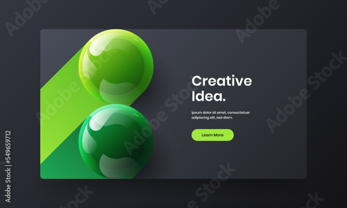 Trendy realistic spheres booklet layout. Premium poster vector design concept.