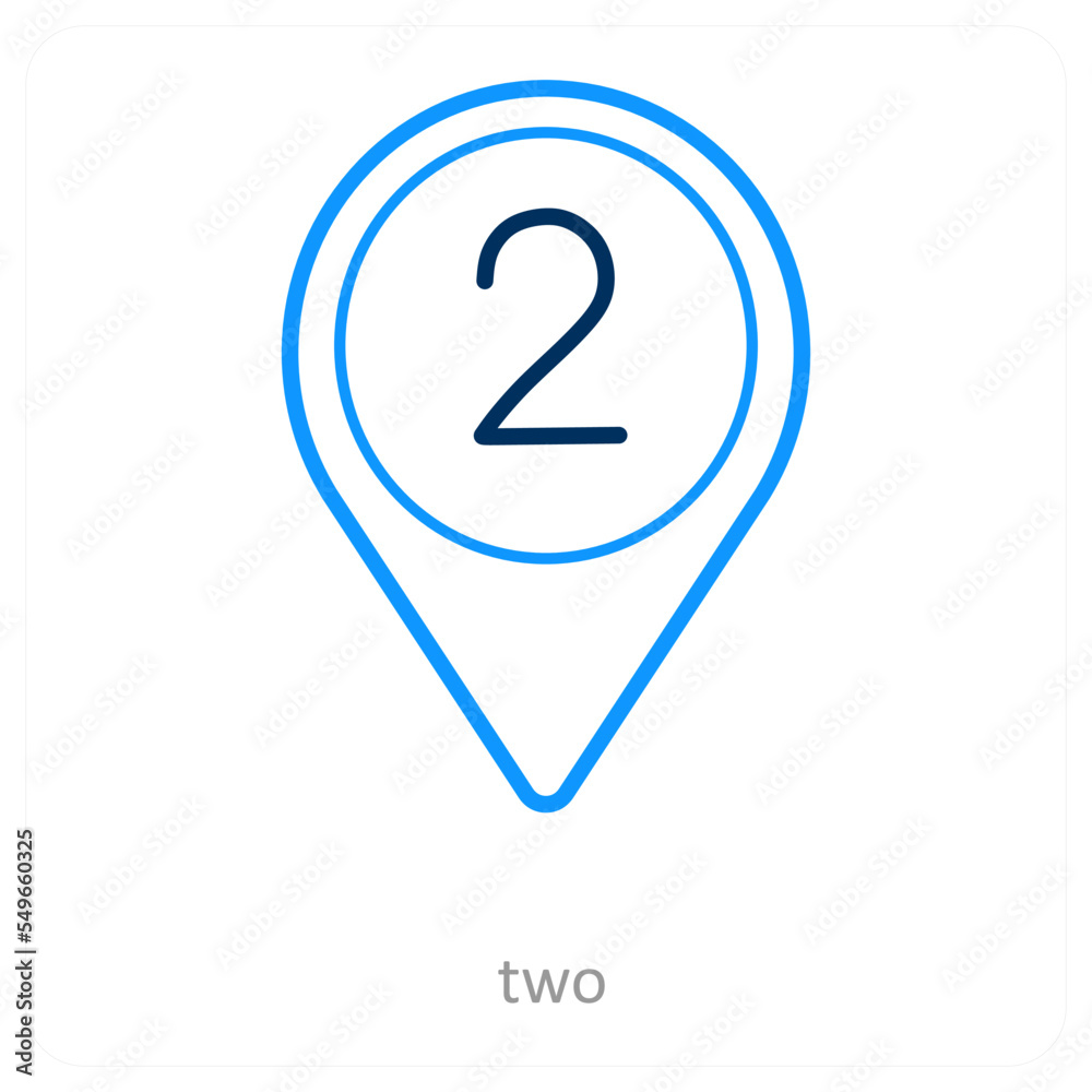 two and location icon concept two and location icon concept