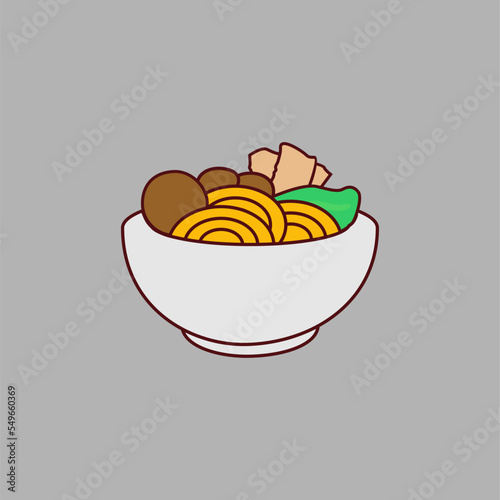 bakso illustration indonesian food vector stock