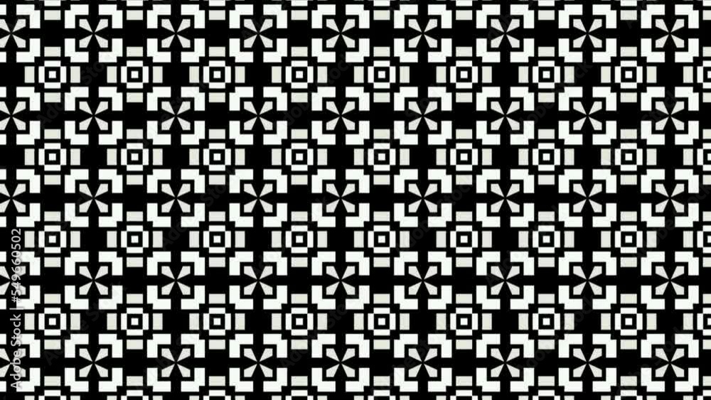 Black and white tile pattern geometric style made on a black background sideward animation - Graphic Black and white tile pattern geometric style made on a black background sideward animation - Graphic