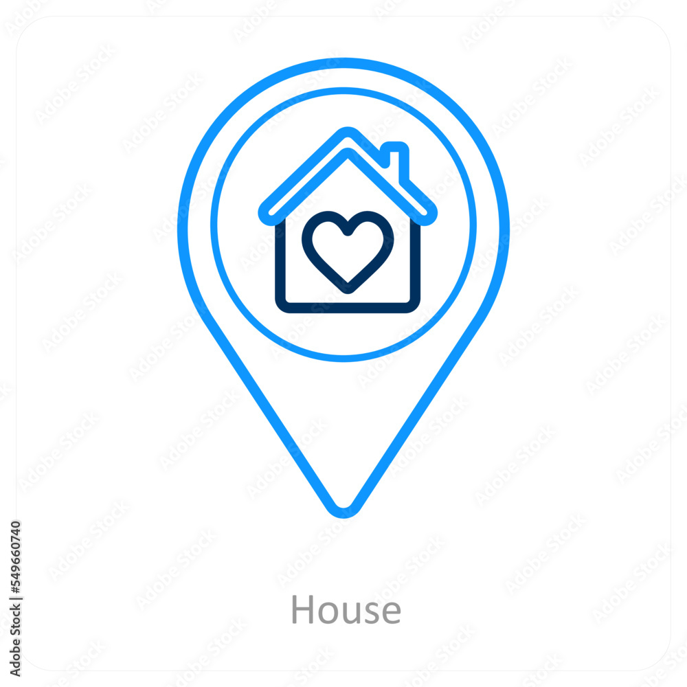 House and location icon concept