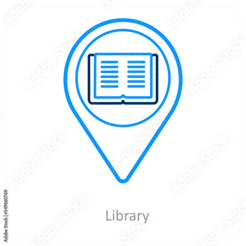 Library and location icon concept