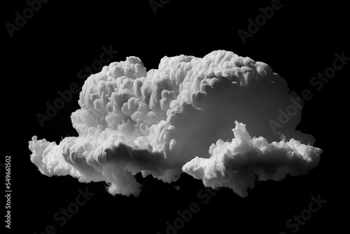 White cloud isolated on black background ,Textured smoke 