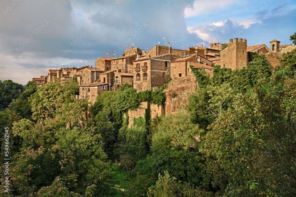 Barbarano Romano, Viterbo, Lazio, Italy: landscape of the ancient village on the hill in the Marturanum regional park