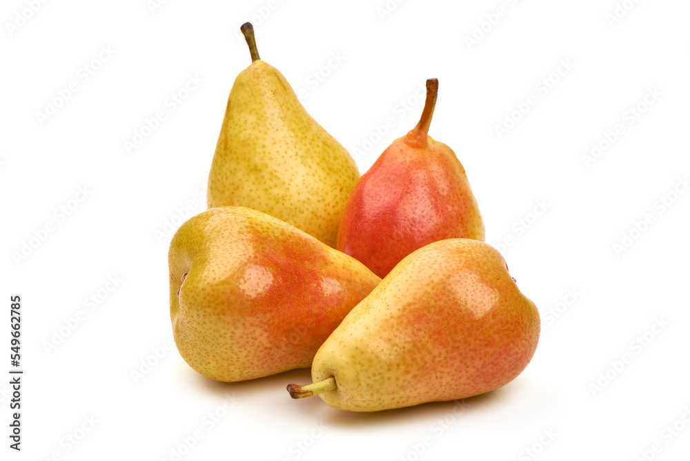 Ripe forelle, santa maria pears, isolated on white background Ripe forelle, santa maria pears, isolated on white background