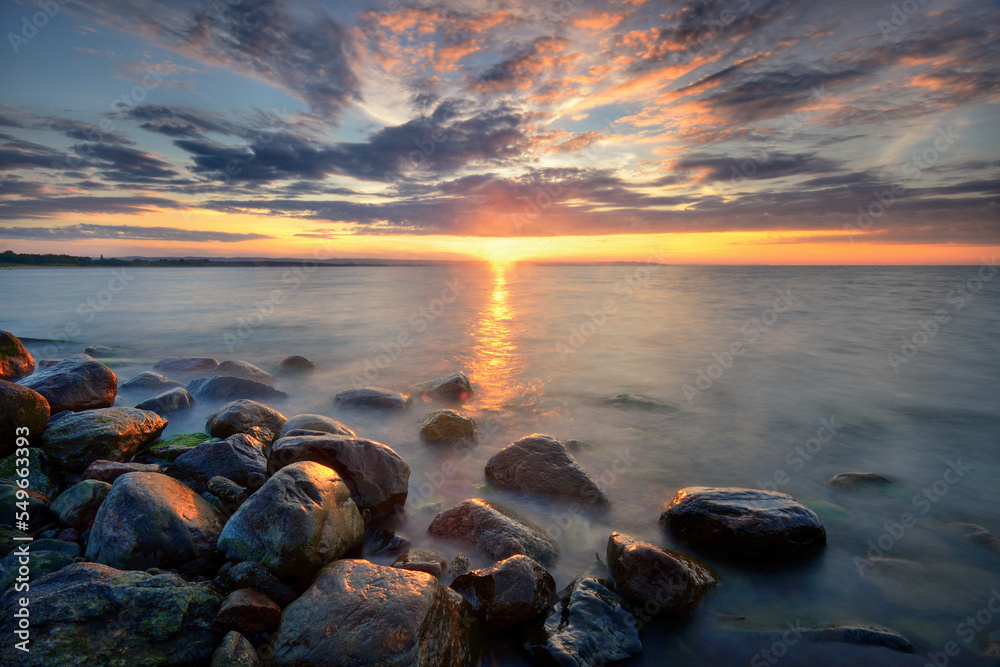 Sunset, Baltic Sea, Gdansk Bay, Gdansk, Poland