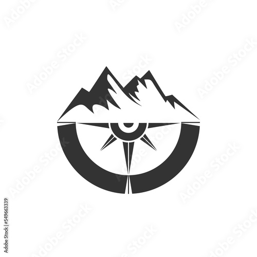 Mount Compass, Mountain Compass logo isolated on white background