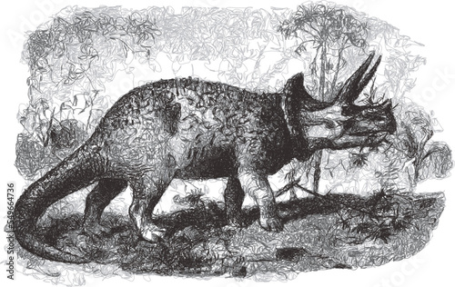Gigantic horned dinosaur, t...