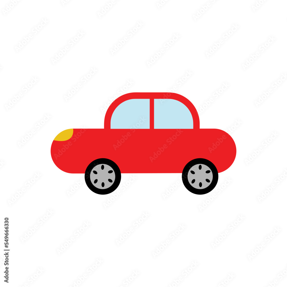 Toy Car. Cartoon Vector Illustration isolate don white background. 