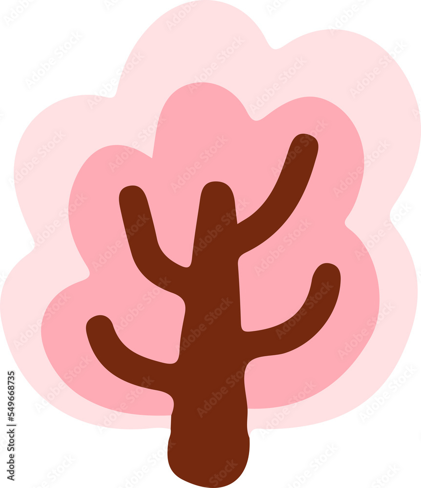 Obraz premium hand draw cute pink tree