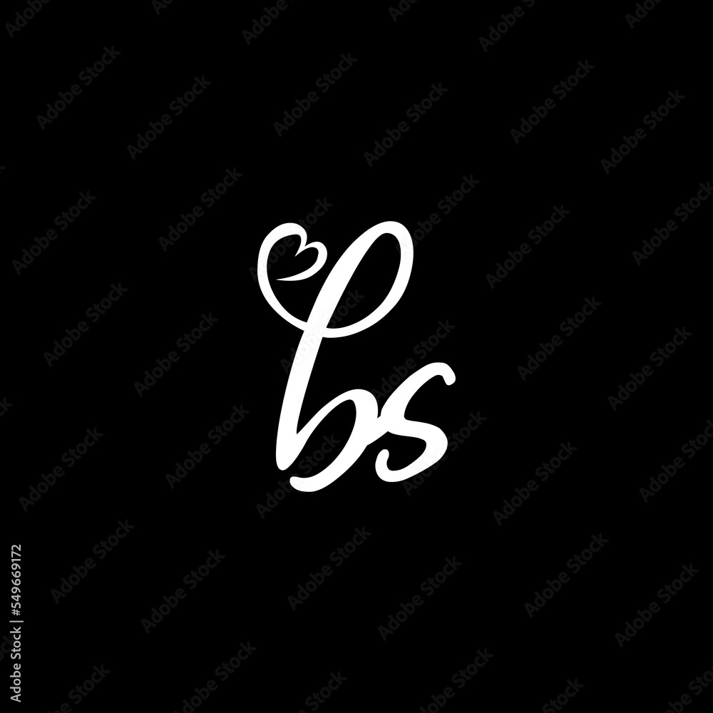 BS Heart Logo Design , BS Calligraphy Vector Logo BS Heart Logo Design , BS Calligraphy Vector Logo