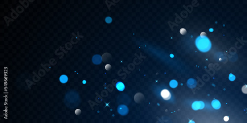 Blue bokeh background with twinkling stars, beautiful design vector illustration