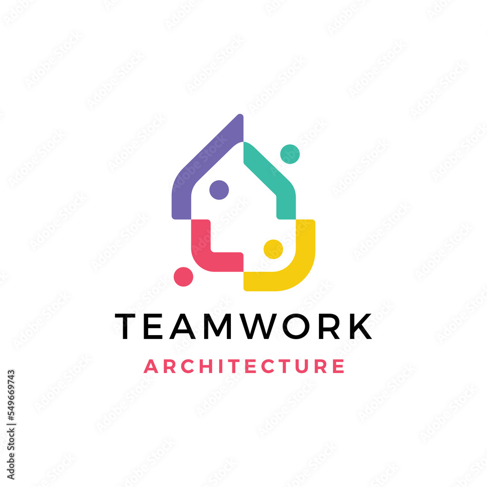 house home people human team work family logo vector icon illustration