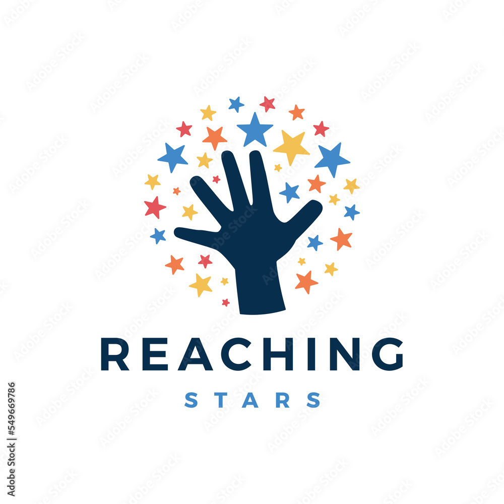 hand reaching star dream logo vector icon illustration hand reaching star dream logo vector icon illustration