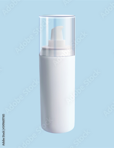 Cosmetic blank pump bottle mockup