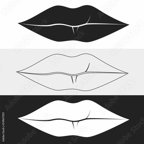 charming lips vector logo