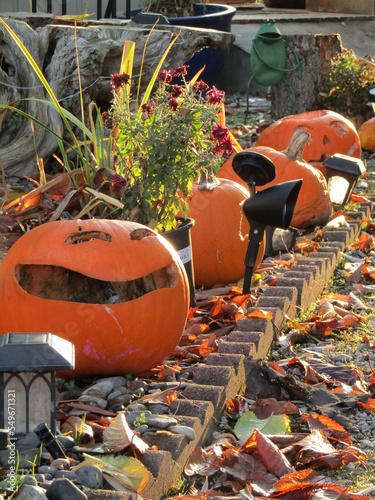 Halloween pumpkin on the street