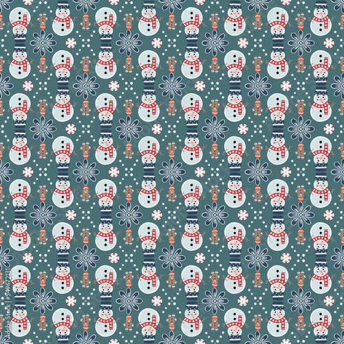 Christmas doodle drawing seamless pattern illustration