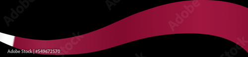 Qatar flag flying on white background