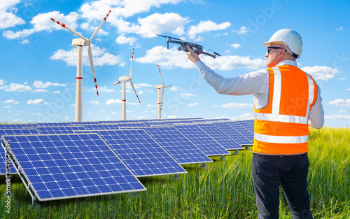 Power plant engineer. Man w...