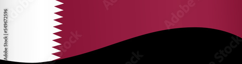 Qatar flag flying on white background