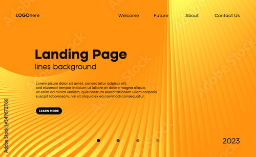 Abstract orange design templates with stripes composition. Futuristic layout design concept.