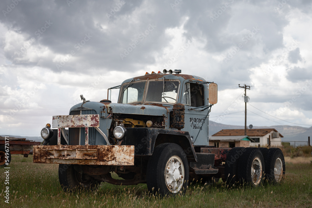 Old truck abandoned in the field Old truck abandoned in the field