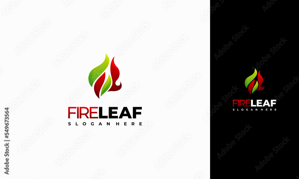 Fire Leaf logo designs concept vector, Eco Green Alternative Energy Logo design vector template