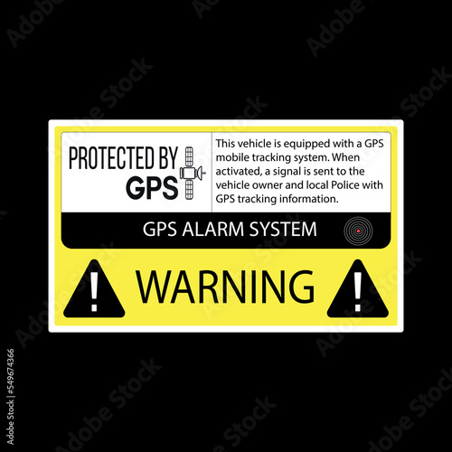GPS alarm system warning. Protected by GPS. GPS Sticker Anti Theft Vehicle Tracking Security Warning Alarm Safety Decal vehicle. GPS Alarm Security Caution Warning Decal Sticker