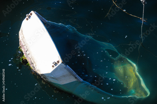 Small boat in San Diego Harbour. Its Sinking. photo