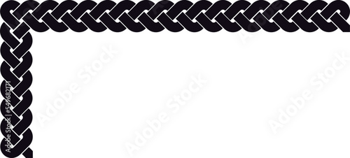 Celtic knot L-shaped frame, black. L-shaped border made with Celtic knots to use in designs for St. Patrick's Day.