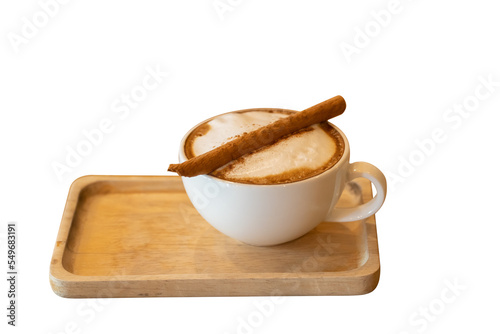 Hot cappuccino coffee cup isolated