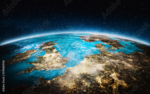 Fototapeta Naklejka Na Ścianę i Meble -  Planet Earth - Central Europe. Elements of this image furnished by NASA