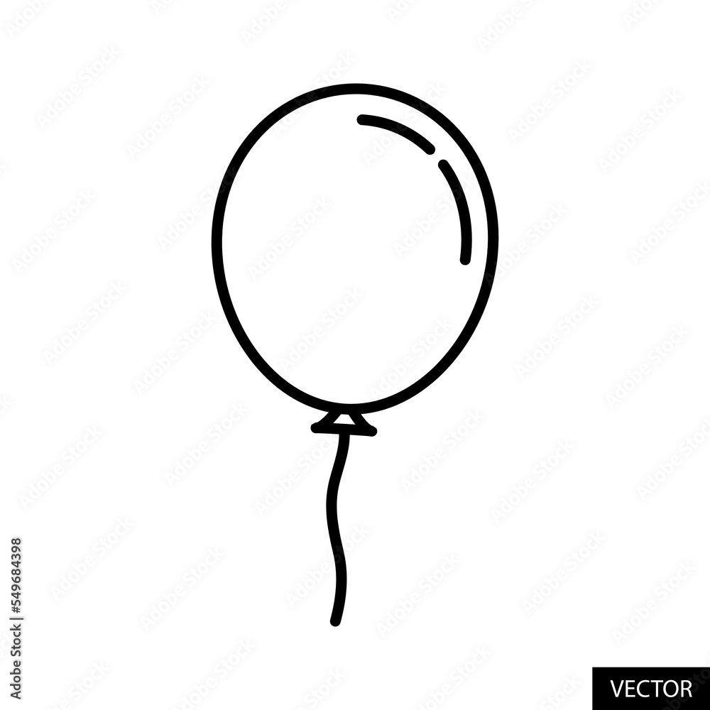 Balloon vector icon in line style design for website design, app, UI, isolated on white background. Editable stroke. Vector illustration. Balloon vector icon in line style design for website design, app, UI, isolated on white background. Editable stroke. Vector illustration.
