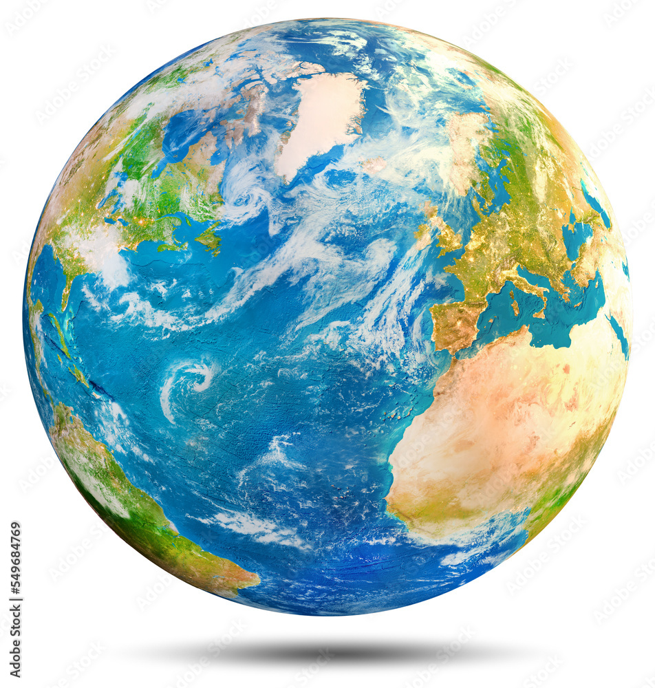 Planet Earth - Atlantic. Elements of this image furnished by NASA. 3d rendering Planet Earth - Atlantic. Elements of this image furnished by NASA. 3d rendering