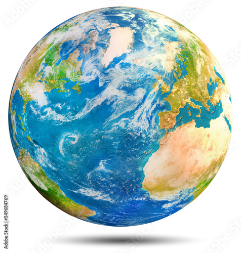 Fototapeta Naklejka Na Ścianę i Meble -  Planet Earth - Atlantic. Elements of this image furnished by NASA. 3d rendering