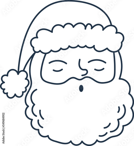Santa Claus Christmas tag flat icon Winter holiday