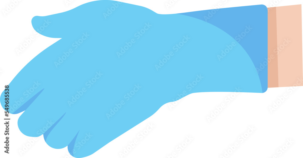 Doctor hand on protective glove flat icon Healthcare procedures Doctor hand on protective glove flat icon Healthcare procedures