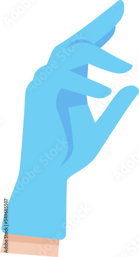 Doctor hand on protective glove flat icon Healthcare procedures