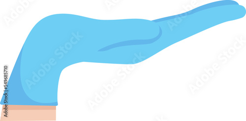 Doctor hand on protective glove flat icon Healthcare procedures