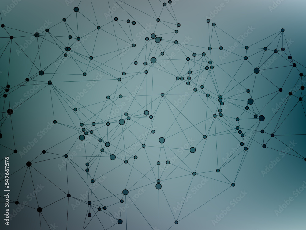 Global network connections with points and lines. Interlinked nodes concept.