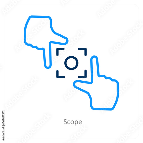 Scope and objective icon concept