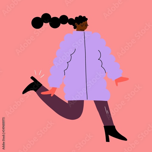 Happy Black Woman - winter