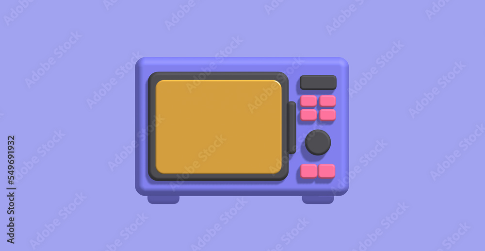 3d rendering microwave with purple and pink color 3d rendering microwave with purple and pink color