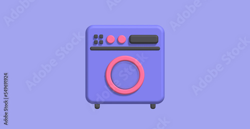 3d rendering washing machine